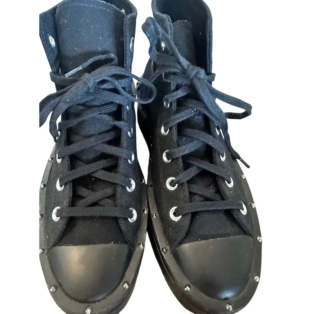 Converse Black Chuck Taylor All Star Stud Modern Lift Platform Women Sz 8.5